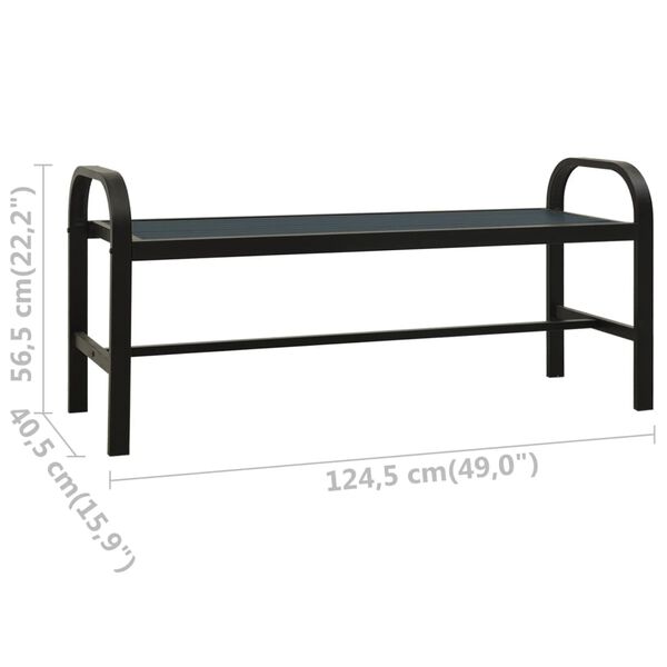 vidaXL Garden Bench 124.5 cm Steel and WPC Black