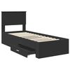 vidaXL Bed Frame Black and Silver 75 x 190 cm Engineered Wood
