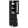 vidaXL Highboard Black Oak 34.5 x 34 x 180 cm Engineered Wood