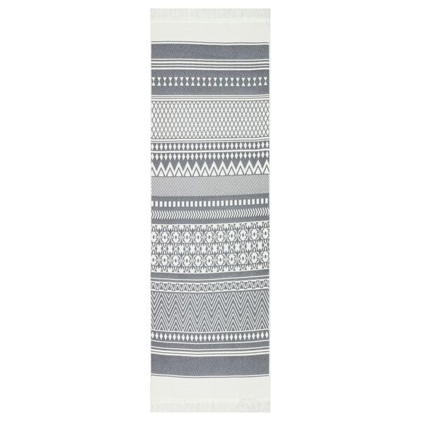 vidaXL Rug Grey and White 80x300 cm Cotton