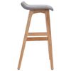 vidaXL Bar Stool Light Grey Fabric