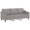 vidaXL 3-Seater Sofa with Pillows&Cushions Light Grey 210 cm Fabric