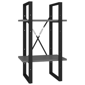 vidaXL 2-Tier Book Cabinet Grey 40x30x70 cm Engineered Wood