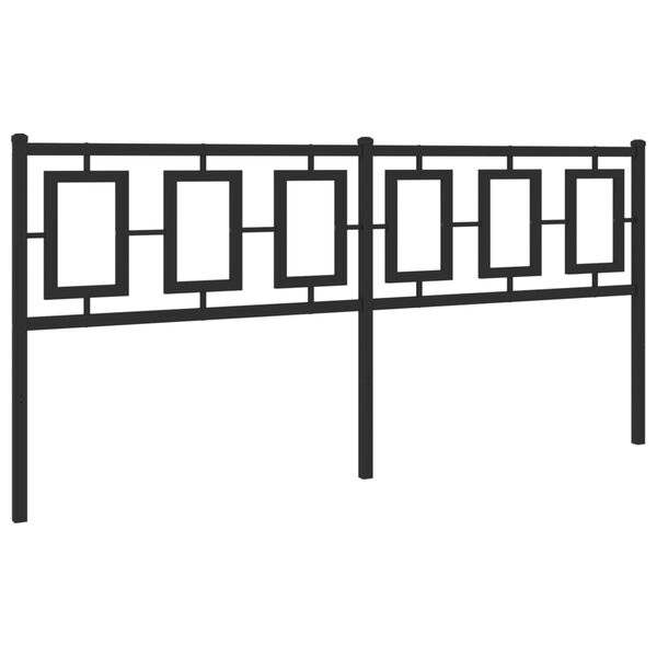 vidaXL Metal Headboard Black 180 cm