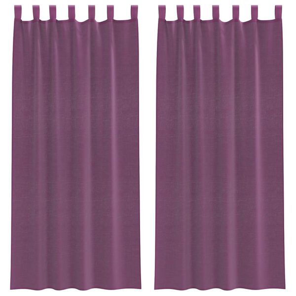 vidaXL Voile Curtains with Loops 2 pcs Purple 140x245 cm