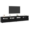 vidaXL TV Cabinet Set 3 pcs Black Oak 240 x 35 x 40 cm Engineered Wood