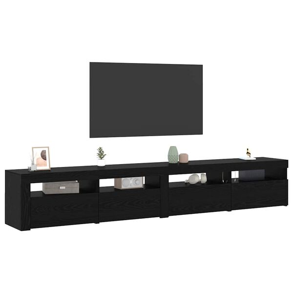 vidaXL TV Cabinet Set 3 pcs Black Oak 240 x 35 x 40 cm Engineered Wood