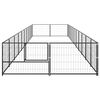 vidaXL Dog Kennel Black 20 m² Steel