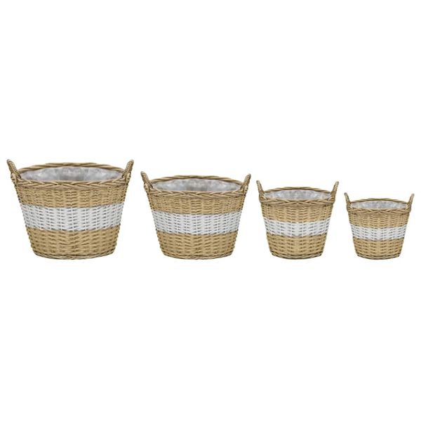 vidaXL Raised Bed 4 pcs Wicker with PE Lining