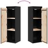 vidaXL Wall Cabinets 2 pcs Black 30x30x100 cm Solid Pinewood