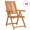vidaXL Garden Chair 8 pcs Brown Solid Acacia Wood