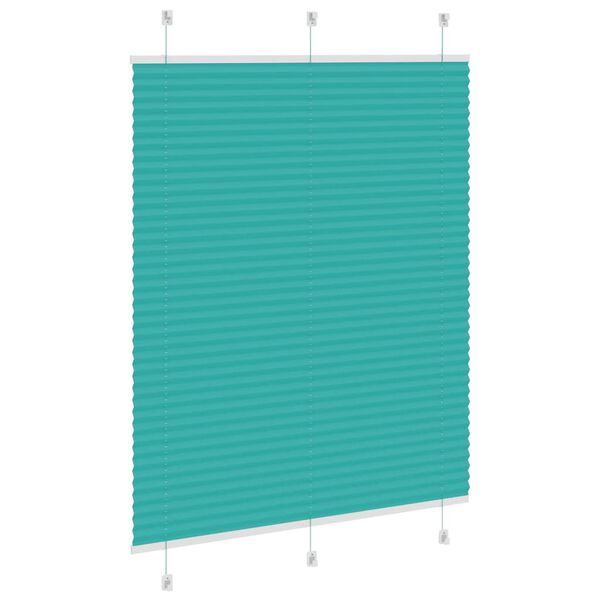 vidaXL Pleated Blind Petrol Green 105x150 cm Fabric Width 104.4 cm Polyester