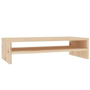 vidaXL Monitor Stand | Natural Wood | Solid Pine Wood