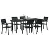 vidaXL Garden Dining Set 7 pcs Black Powder-Coated Steel