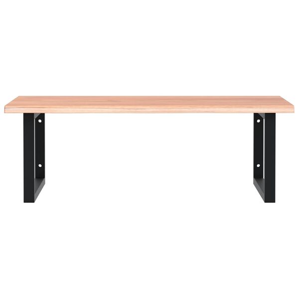 vidaXL Basin Shelf Wall Mounted Steel and Solid Wood Oak