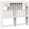 vidaXL Bookcase Bed without Mattress White 135x190 cm Double Solid Wood Pine