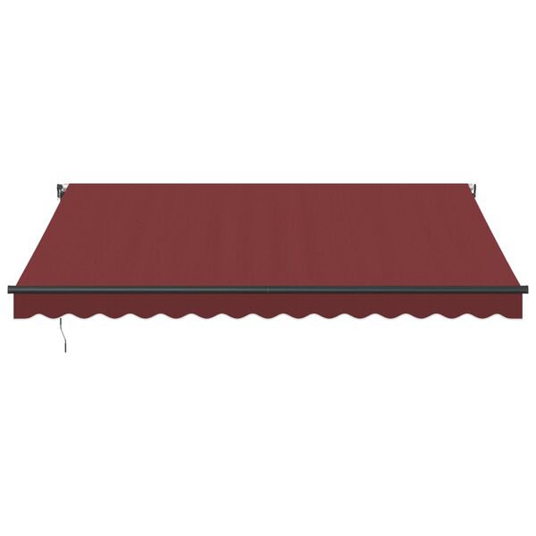 vidaXL Automatic Retractable Awning with LEDs Burgundy 400x300 cm