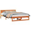 vidaXL Bed Frame with Headboard Wax Brown 140 x 200 cm Solid Pine Wood