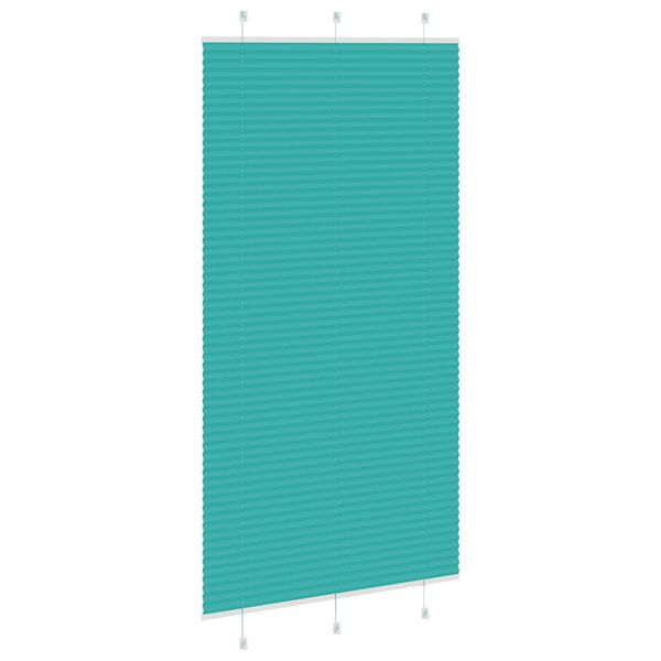 vidaXL Pleated Blind Petrol Green 110x200 cm Fabric Width 109.4 cm Polyester