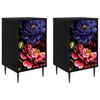 vidaXL Bedside Cabinet KIEL 2 pcs Black Oak 36 x 33 x 61 cm