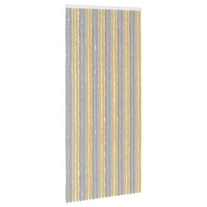 vidaXL Insect Curtain Chenille Grey and Beige 100 x 220 cm 100% PP