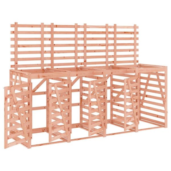 vidaXL Quadruple Wheelie Bin Storage Solid Wood Douglas