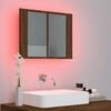 vidaXL LED Mirror Cabinet Brown Oak 60x12x45 cm Engineered Wood