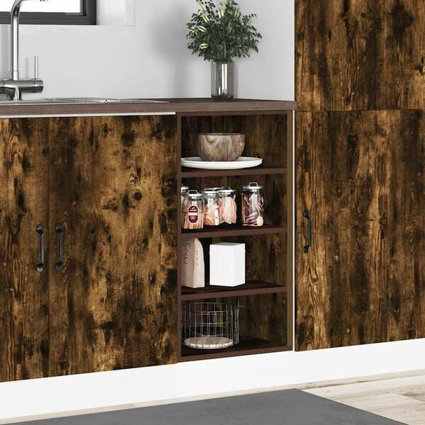 vidaXL Bottom Cabinet Riga Smoked Oak 40x44.5x81.5 cm Engineered Wood