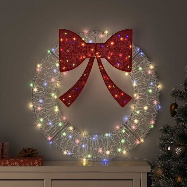 vidaXL Wreath with 60 LEDs Multicolour 76 x 8.5 x 76 cm Acrylic