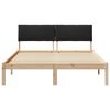 vidaXL Bed frame Brown and black 140 x 190 cm Solid pine wood