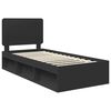 vidaXL Bed Frame with Headboard Black 75 x 190 cm Solid Pine Wood