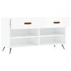 vidaXL Shoe Bench High Gloss White 102x35x55 cm Engineered Wood