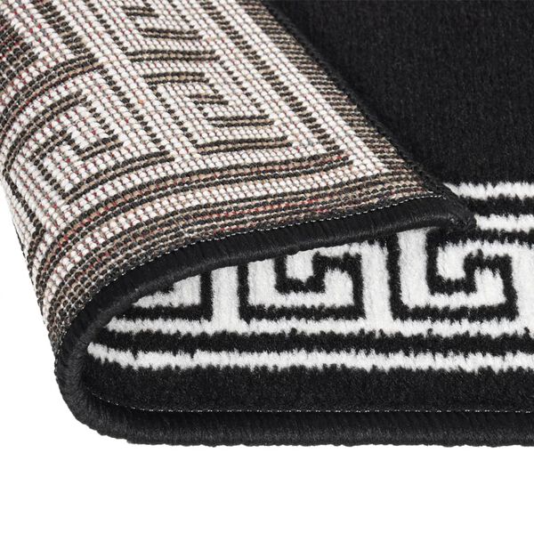 vidaXL Runner Rug BCF Black with Motif 100x200 cm