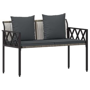 vidaXL Outdoor Benches 2 -Seater 116 x 56 x 75 cm Poly Rattan