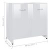 vidaXL Bathroom Cabinet High Gloss White 60x33x61 cm Engineered Wood