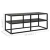 vidaXL TV Cabinet Black with Black Marble Glass 100x40x40 cm