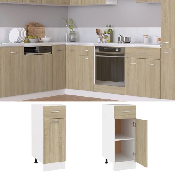 vidaXL Drawer Bottom Cabinet Lyon Sonoma Oak 30x46x81.5 cm Engineered Wood