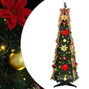 vidaXL Artificial Christmas Tree with 50 LEDs Green 125 cm PVC
