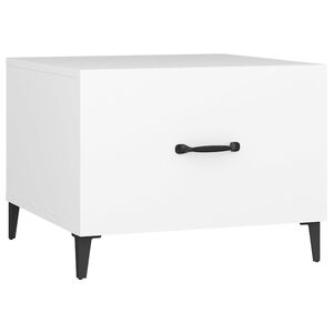 vidaXL Coffee Table with Metal Legs White 50x50x40 cm