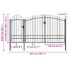 vidaXL Garden Gate Woerden Steel 1.95x4 m Black