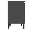 vidaXL Bed Cabinets with Metal Legs Grey 40x30x50 cm