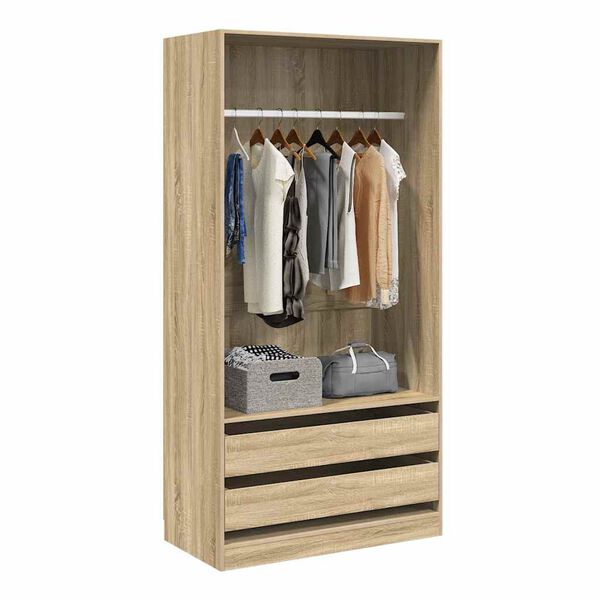 vidaXL Wardrobe Sonoma Oak 100x50x200 cm Engineered Wood
