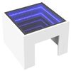 vidaXL Bedside Table with Infinity LED White 40x40x30 cm