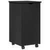 vidaXL Rolling Cabinet Black 34 x 39 x 65.5 cm Solid Pine Wood