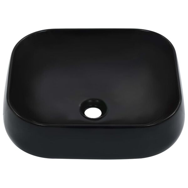 vidaXL Wash Basin 44.5x39.5x14.5 cm Ceramic Black