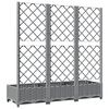 vidaXL Garden Planter with Trellis Light Grey 120x40x121.5 cm PP