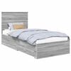 vidaXL Bed Frame with Drawer Grey Sonoma 90 x 190 cm Engineered Wood