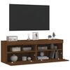 vidaXL TV Wall Cabinets with LED Lights 2 pcs Brown Oak 60x30x40 cm