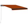 vidaXL Manual Retractable Awning with LED 350x250 cm Orange and Brown