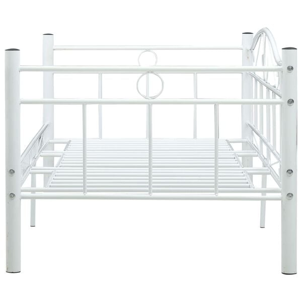 vidaXL Daybed Frame without Mattress White Metal 90x200cm
